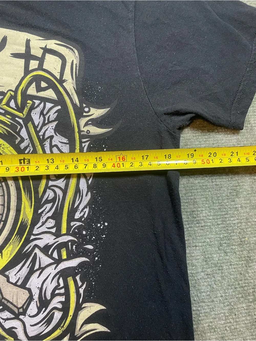 A Day to Remember Black Short Sleeve Tee with Yellow Pocket Watch Graphic